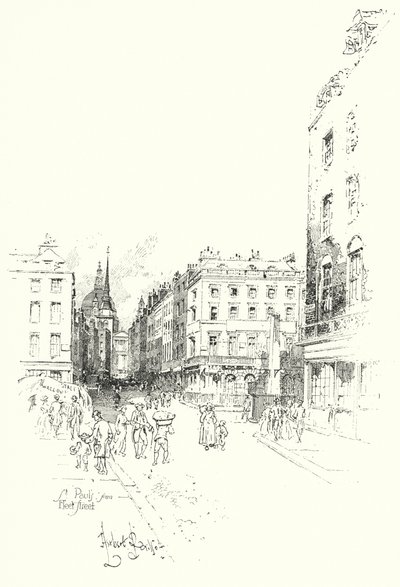 Catedral de San Pablo, desde Fleet Street, Londres de Herbert (after) Railton