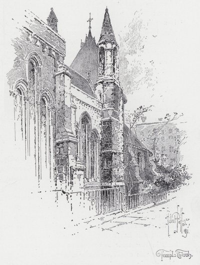 Iglesia del Templo (grabado) de Herbert (after) Railton