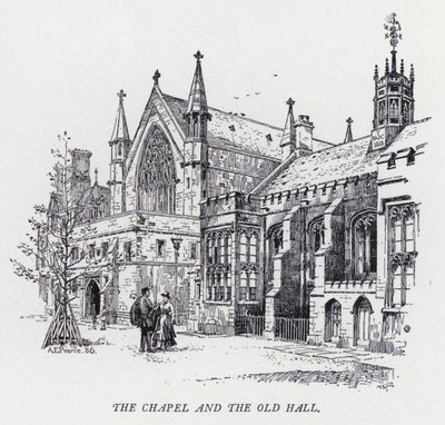 La Capilla y el Salón Viejo (grabado) de Herbert (after) Railton