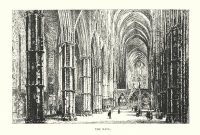 Interior de la nave (litografía) de Herbert (after) Railton