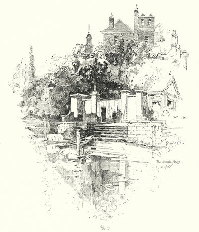 Las escaleras del templo, Londres, en 1790 de Herbert (after) Railton