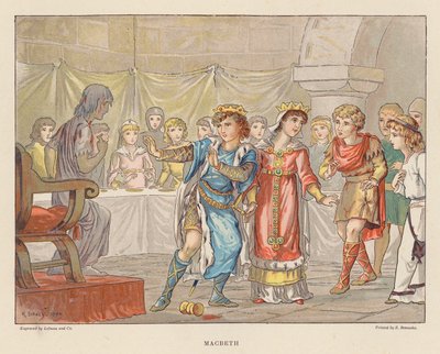 Shakespeare para jóvenes: Macbeth (litografía en color) de Herbert (after) Sidney