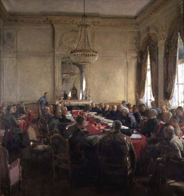 Reunión del Consejo Superior Interaliado en el Palacio de Trianon, Versalles Julio de 1918 de Herbert Arnould Olivier