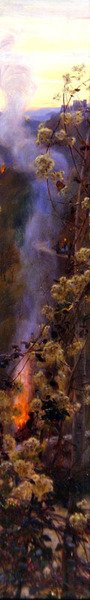 Befano Fuoci, c.1900 (óleo sobre tabla) de Herbert Arnould Olivier
