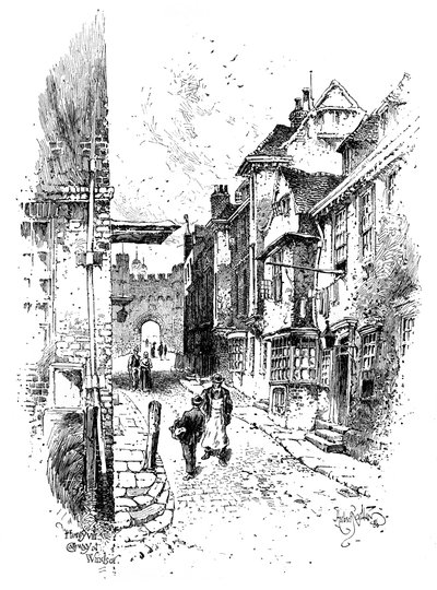 La puerta de Enrique VIII, Castillo de Windsor, c1888 de Herbert Arthur