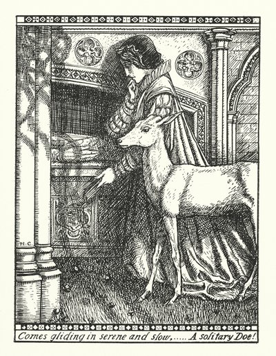 La cierva blanca de Rylston (grabado) de Herbert Cole
