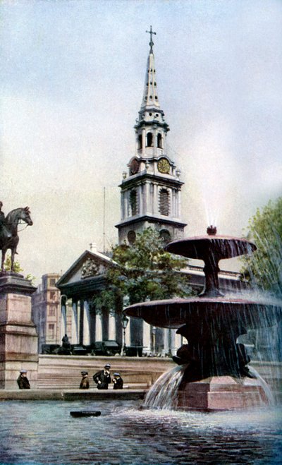 Iglesia de St Martin-in-the-Fields, Trafalgar Square, Londres, c1930s de Herbert Felton
