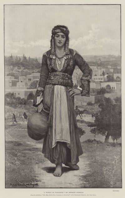 Una mujer de Nazaret, de la exposición La Tierra Santa, de Jerusalén a Damasco, en las Galerías Dowdeswell, New Bond Street de Herbert Gustave Schmalz