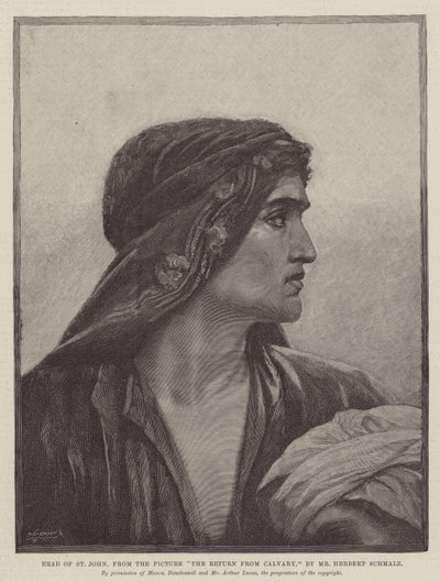 Cabeza de San Juan, del cuadro El regreso del Calvario de Herbert Gustave Schmalz