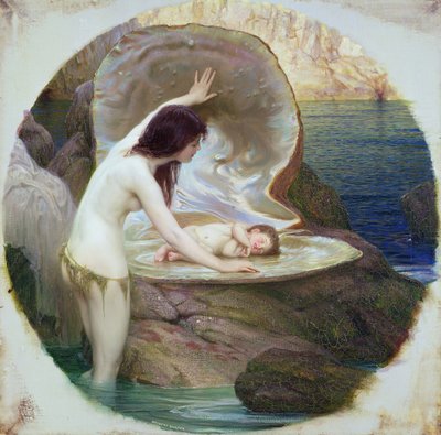 Un bebé de agua, c.1900 (óleo sobre lienzo) de Herbert James Draper