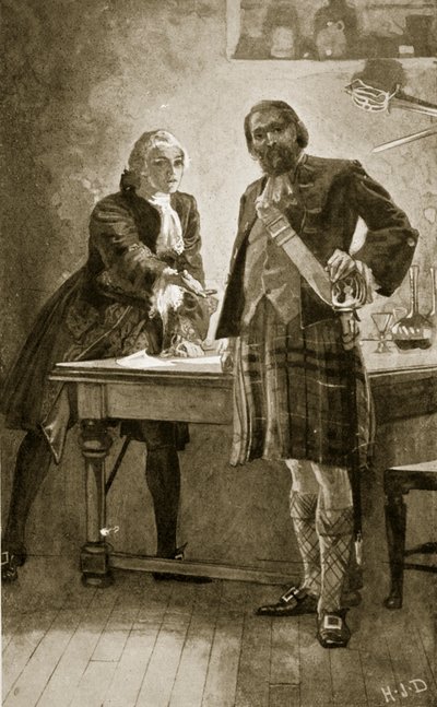 El príncipe Carlos apela a Cameron de Lochiel, ilustración de 