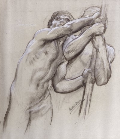 El remo de dirección, estudio para "El vellocino de oro de Herbert James Draper
