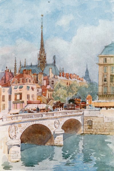Puente St Michel y Sainte Chapelle, París de Herbert Menzies Marshall