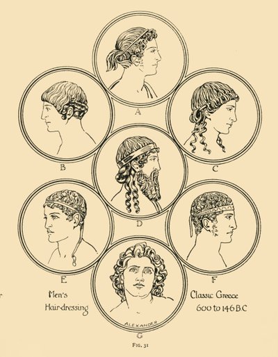 Peinado de Hombres - Grecia Clásica 600 a 146 a.C. de Herbert Norris