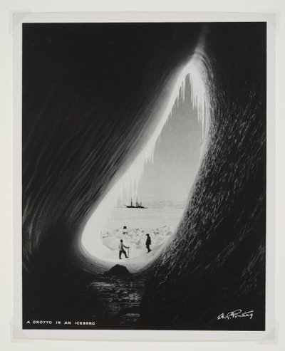 Una gruta en un iceberg de Herbert Ponting