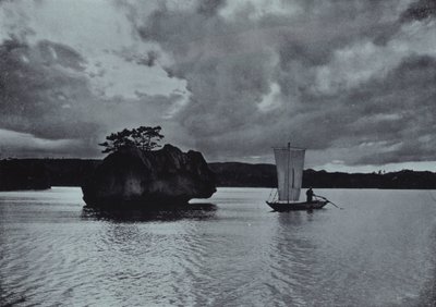 Atardecer en el mar interior (foto en blanco y negro) de Herbert Ponting