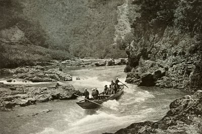Navegando los rápidos del Katsura-Gawa, 1910 de Herbert Ponting