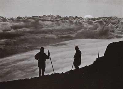 Atardecer desde la Cima del Fuji de Herbert Ponting