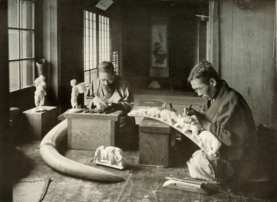 Los talladores de marfil, 1910 de Herbert Ponting