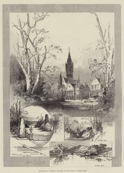 Eaton Hall, Chester, la residencia del Duque de Westminster de Herbert Railton