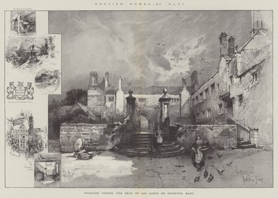 Hoghton Tower, la residencia de Sir James de Hoghton, Baronet de Herbert Railton