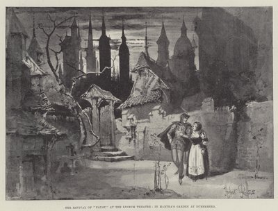 El Renacimiento de Fausto en el Teatro Lyceum, en el Jardín de Martha en Nuremberg de Herbert Railton