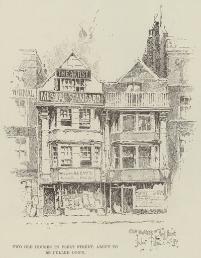 Dos casas antiguas en Fleet Street, a punto de ser demolidas de Herbert Railton