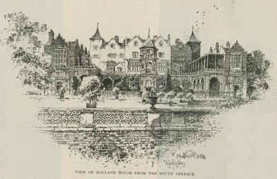 Vista de Holland House desde la terraza sur de Herbert Railton