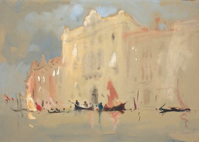 Góndolas ante un palacio en el Gran Canal de Venecia de Hercules Brabazon Brabazon