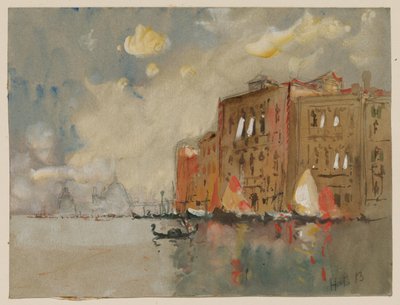 En el Gran Canal con Santa Maria della Salute a lo lejos de Hercules Brabazon Brabazon