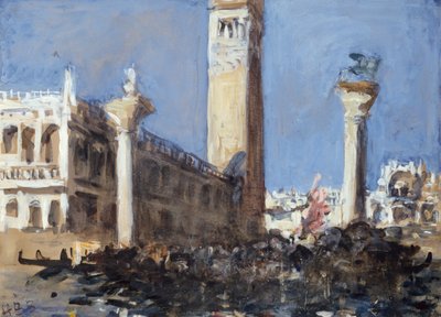 Piazzetta del Canal (lápiz, acuarela y color de cuerpo) de Hercules Brabazon Brabazon