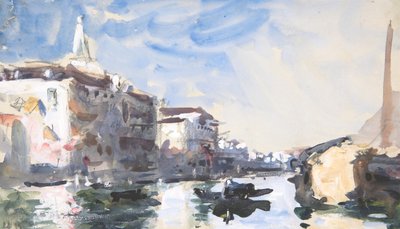 Escena en el Gran Canal, Venecia, siglo XIX de Hercules Brabazon Brabazon