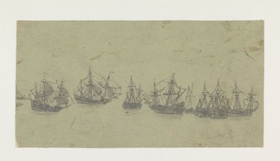 Friso con barcos en una rada de Hercules Segers