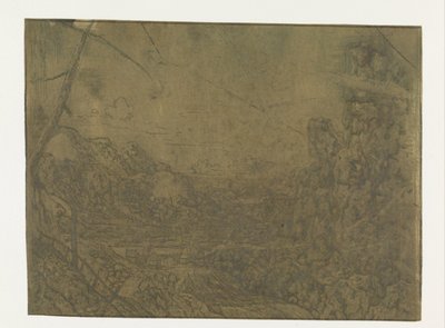 Paisaje con cascada, primera versión Paisaje con cascada: primera versión de Hercules Segers