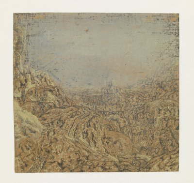 Paisaje rocoso con un desfiladero, primera versión
Paisaje rocoso con una carretera que bordea un desfiladero: Primera versión de Hercules Segers