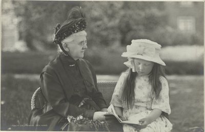 Retrato de Emma, ​​Reina Regente de los Países Bajos, y Juliana, Reina de los Países Bajos de Herman Deutmann
