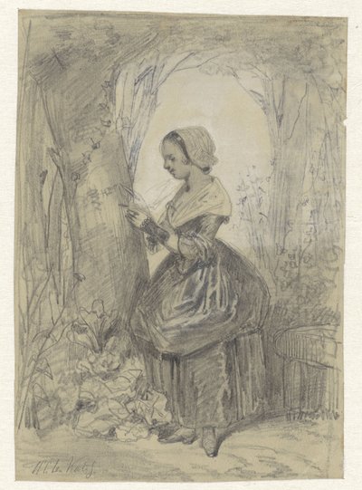 Chica junto a un árbol de Herman Frederik Carel ten Kate