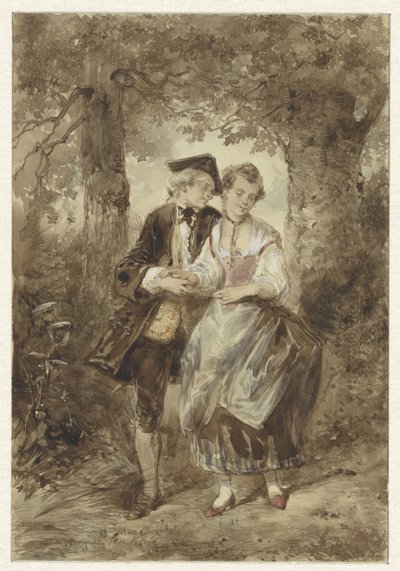 Pareja enamorada en el bosque de Herman Frederik Carel ten Kate