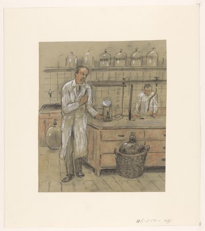 Dos hombres en un laboratorio. de Herman Heijenbrock (possibly)