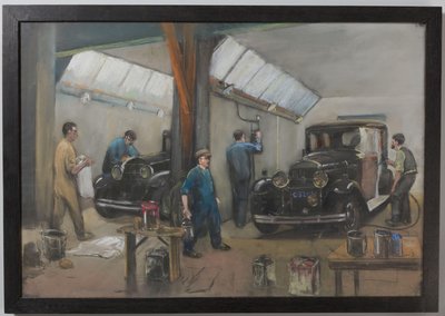 Taller de automóviles del Amsterdamsche Rijtuig Maatschappij (ARM) de Herman Heijenbrock