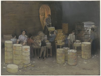 Colocación de la cerámica en el horno de De Sphinx en Maastricht de Herman Heijenbrock