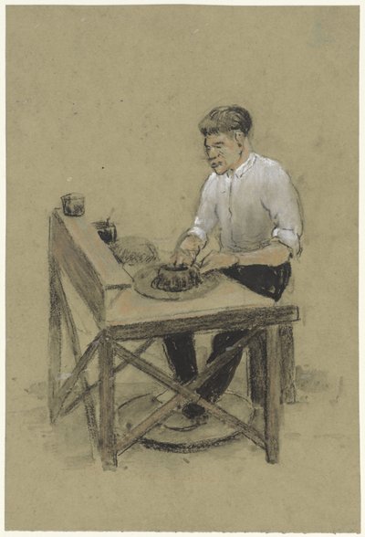 Potter en su mesa giratoria de Herman Heijenbrock