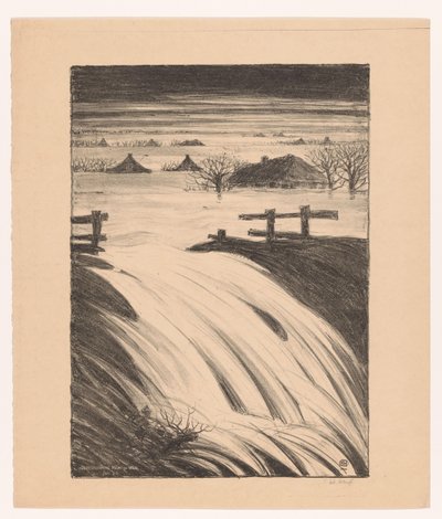 Inundación Maas y Waal Ene 1926 (título original del objeto) de Herman Heuff (signed by artist)