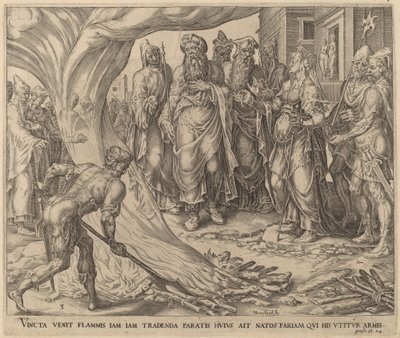 Tamar llevada a la ejecución de Herman Jansz Muller after Maerten van Heemskerck