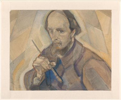 Autorretrato con pincel de Herman Kruyder (signed by artist)