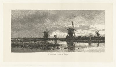 paisaje con molinos de viento de Herman Löwenstam