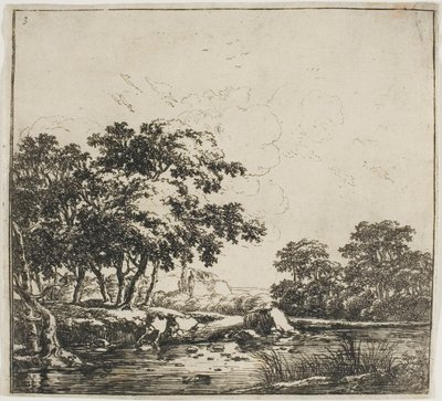 El río en el bosque, lámina tres del Conjunto de paisajes de Herman Naijwincx