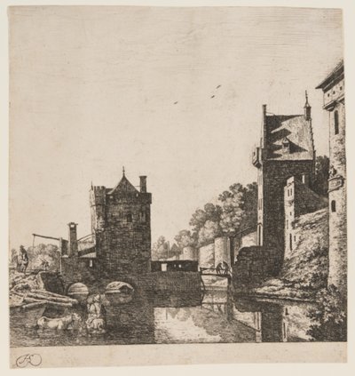 El puerto de Wittevrouwen en Utrecht de Herman Saftleven