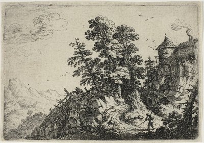 Travellers on Winding Road, de Six Landscapes de Herman Saftleven
