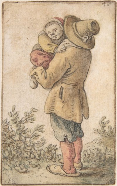 Campesino con Niño de Herman Saftleven the Younger